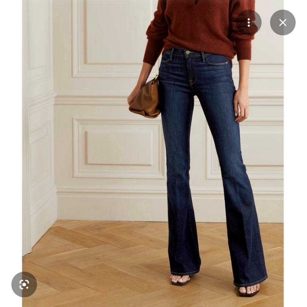 Frame Denim Deep Indigo Flare Jeans